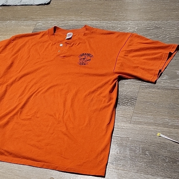 Soffe Orange Short Sleeve Henley Tee - Picture 4 of 7